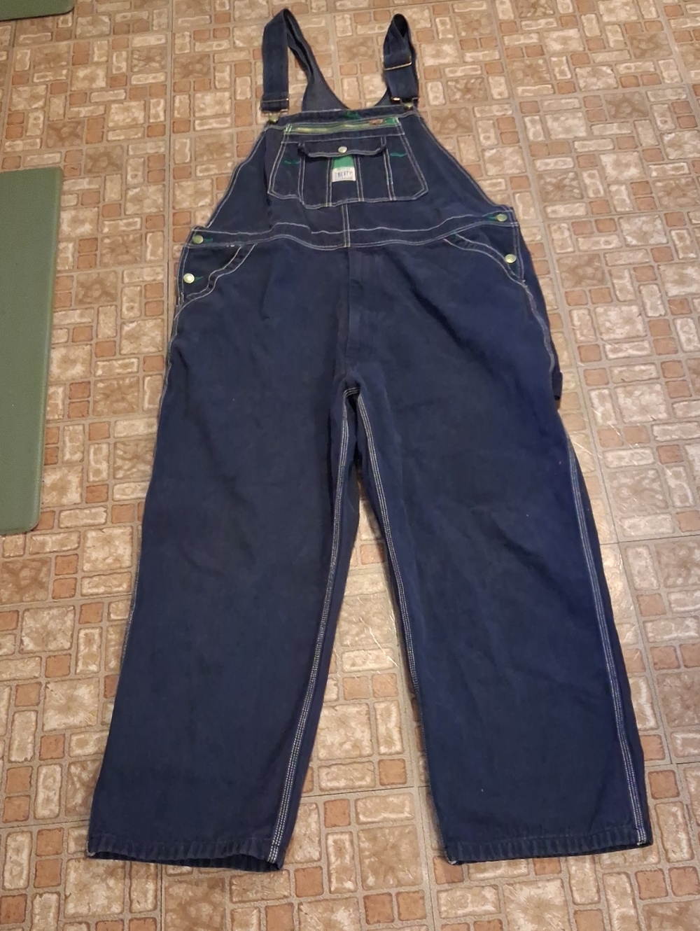 Men's Navy Blue Denim Overalls - Classic Workwear Liberty 44x30